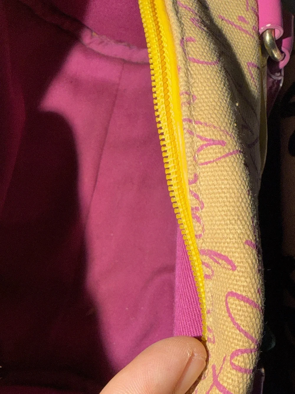 Victoria's Secret Pink & Yellow Graffiti Cosmetic Satchel Set